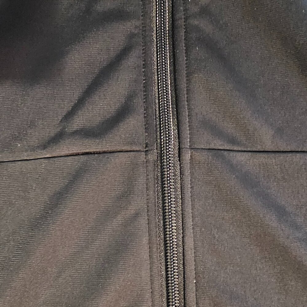 adidas 3 Stripe Essentials Black And White Full Zip Jacket, Med. - Picture 3 of 5